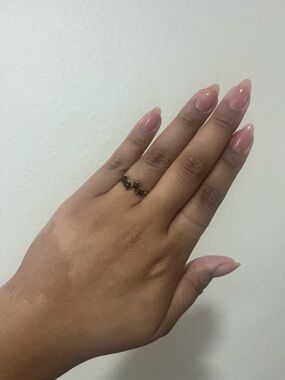 S925 Sterling Silver Faceted Black Spinnel Ring